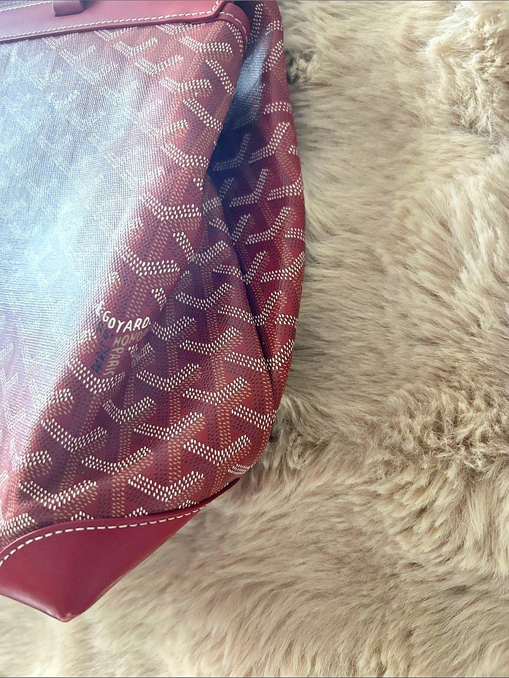 Goyard Fashion Bag Sac Saint Leger Goyardine Tote Red - Picture 4 of 8